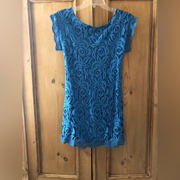 Blue Lace Mini Dress from Nordstrom - Picture 2 of 4